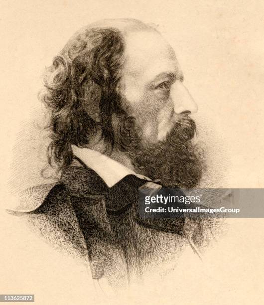 Tennyson Alfred Tennyson, 1st Baron, byname Alfred, Lord Tennyson 1809-1892, English poet laureat. Engraved by G.J.Stodart from a photograph by...