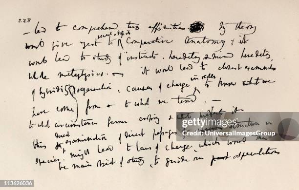 Facsimilie page of a notebook of Charles Darwin of 1837. Charles Darwin,1809 -1882. British Naturalist. From the book "The Life and Letters of...