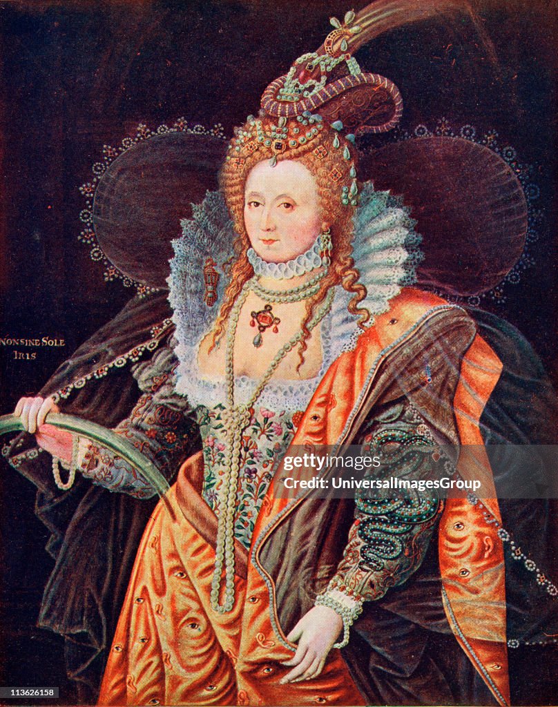 ELIZABETH I, 1533-1603. Queen of England From the painting by Zucchero at Hatfield House.