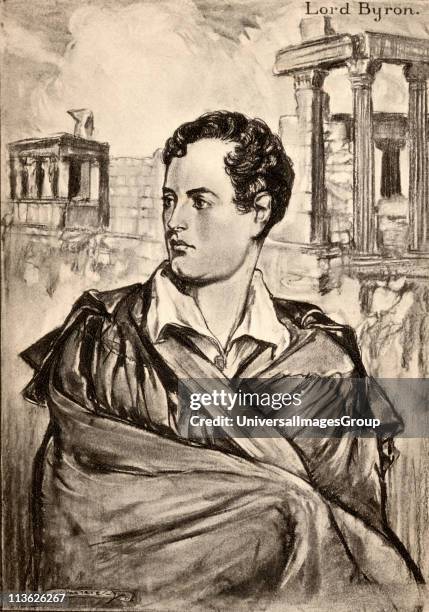 George Gordon, Lord Byron, 1788-1824. English romantic poet. From an illustration by A.S. Hartrick.