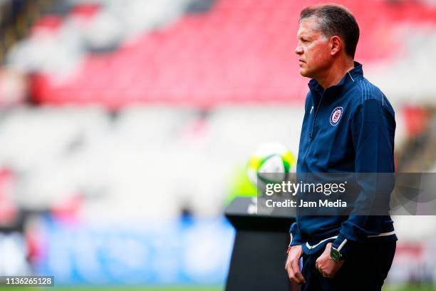 Ricardo Pelaez, sports Director of Cruz Azul looks on prior the 11th round match between Cruz Azul and Pachuca as part of the Torneo Clausura 2019...