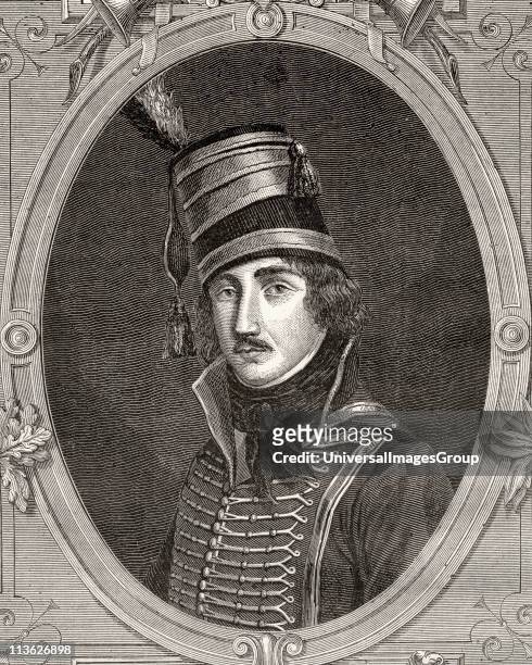 Francois Severin Marceau-Desgraviers, 1769-1796. French general. From "Histoire de la Revolution Francaise" by Louis Blanc.
