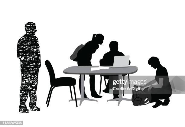 studiengruppe scribble - nicht-erwiderte-liebe stock-grafiken, -clipart, -cartoons und -symbole