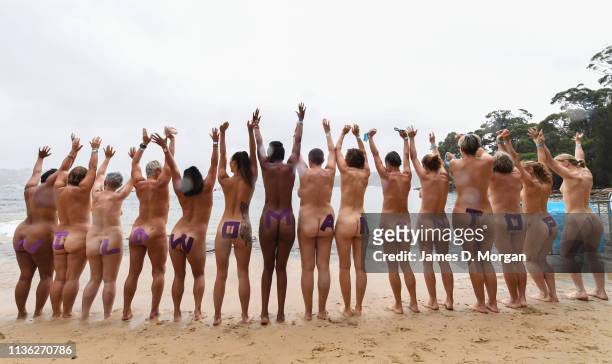 Swimmers taking part in the annual Sydney Skinny charity swim on March 17, 2019 in Sydney, Australia. The annual nude swim event raises money for the...