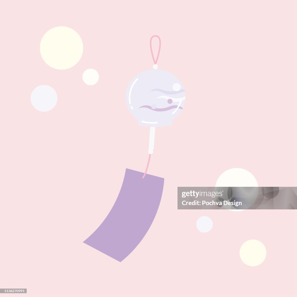 Japanese Wind chime vector illustration