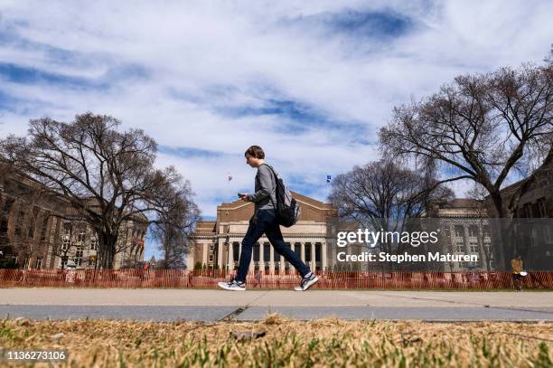 Pedestrian walks on the University of Minnesota campus on April 9, 2019 in Minneapolis, Minnesota. The week in Minnesota started with two sunny...