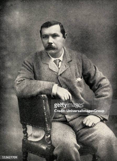 Sir Arthur Conan Doyle, 1859 British writer and doctor. From the book "The International Library of Famous Literature".Published in London 1900....