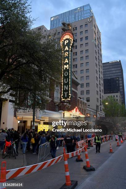General view of the scene and marquee outside the 'Pet Sematary' Premiere during the 2019 SXSW Conference and Festivals at Paramount Theatre on March...