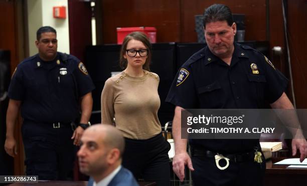 Anna Sorokin better known as Anna Delvey, the 28-year-old German national, whose family moved there in 2007 from Russia, is seen in the courtroom...