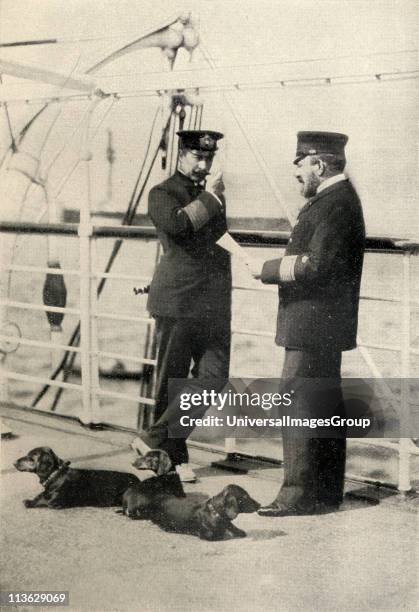 Kaiser Wilhelm II, 1859-1941. Emperor of Germany,King of Prussia 1888-1918,on board ship.