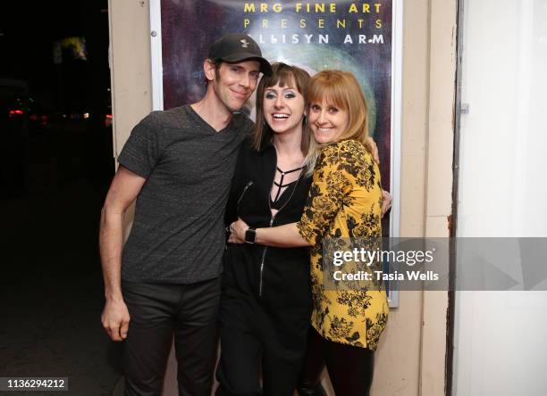 Allisyn Ashley Arm and family attend the Opening Exhibition of Allisyn Ashley Arm at MRG Fine Art on March 16, 2019 in Studio City, California.