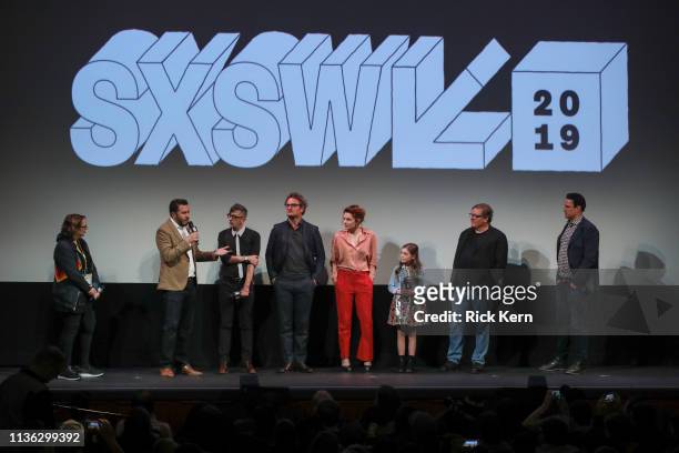 Director of SXSW Film Janet Pierson, director Dennis Widmyer, director Kevin Kölsch, Jason Clarke, Amy Seimetz, Jeté Laurence, producer Lorenzo di...
