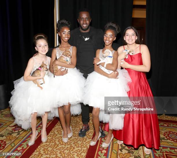 Ava Baroni, Jessi Combs, Sean Combs, D'Lila Combs, and Lily Felipe attend the 5th Annual Ties & Tails Gala, "Mardi Paws" at Four Seasons Westlake...