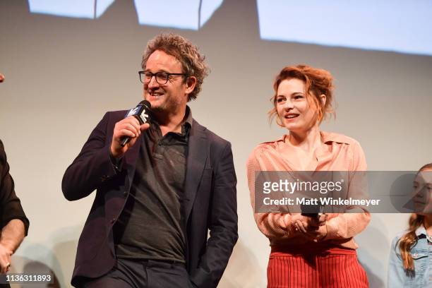 Jason Clarke and Amy Seimetz attend the "Pet Sematary" Premiere 2019 SXSW Conference and Festivals at Paramount Theatre on March 16, 2019 in Austin,...