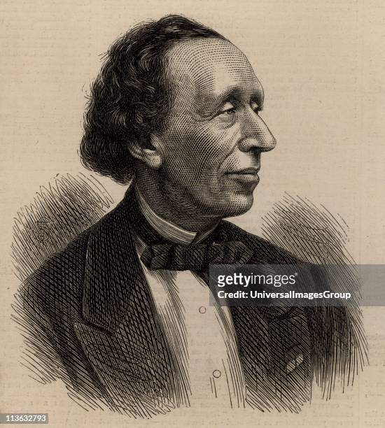 Hans Christian Andersen Danish author and story teller, best remembered for his Fairy Stories. Engraving.