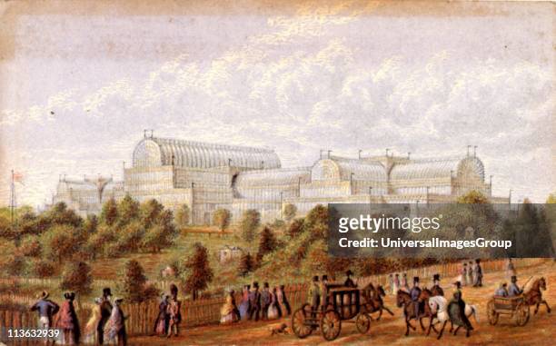 Crystal Palace, Hyde Park, London, England. Building designed by Joseph Paxton , English gardener and architect, to house the Great Exhibition of...
