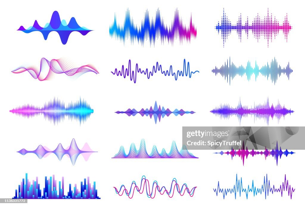 Audio Wavemap Sound Waves Frequency Audio Waveform Music Wave Hud Interface Elements ...