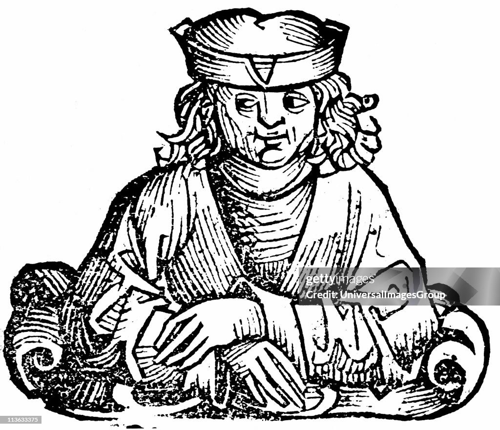 Anaximander (c611-546 BC) Ancient Greek philosopher. With Thales and Anaximines, one of the three great thinkers from Miletus. Speculated that life first emerged from slime and that humans developed from another species. Woodcut from Hartmann Schedel Libe...