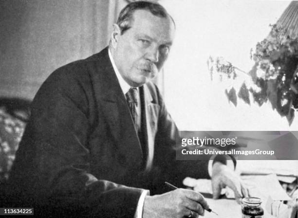 Arthur Conan Doyle Scottish author and creator of the famous fictional detective Sherlock Holmes. Doyle also carried out experimetns in psychical...