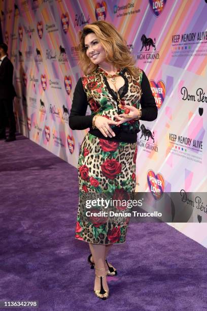 Shania Twain attends the 23rd annual Keep Memory Alive 'Power of Love Gala' benefit for the Cleveland Clinic Lou Ruvo Center for Brain Health at MGM...