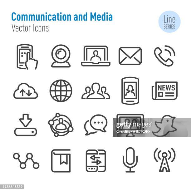 kommunikations-und medien-icons-vector line series - adressbuch stock-grafiken, -clipart, -cartoons und -symbole