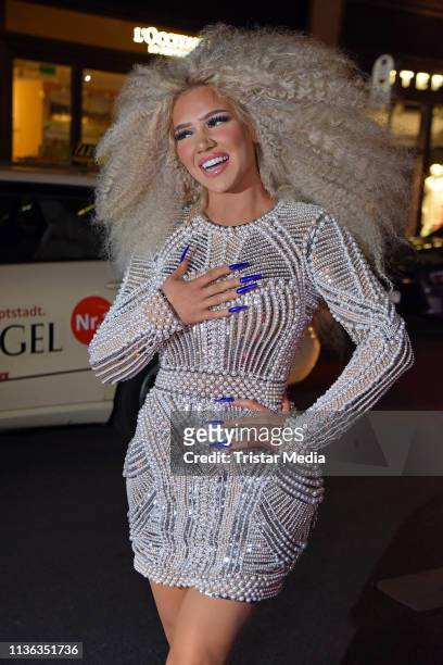 Shirin David attends the Shirin David birthday party "Iced Out" on April 11, 2019 in Berlin, Germany.