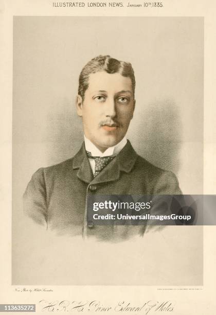 Albert Victor, Duke of Clarence Eldest son of Edward, Prince of Wales . English prince, grandson of Queen Victoria. Tinted lithograph published to...
