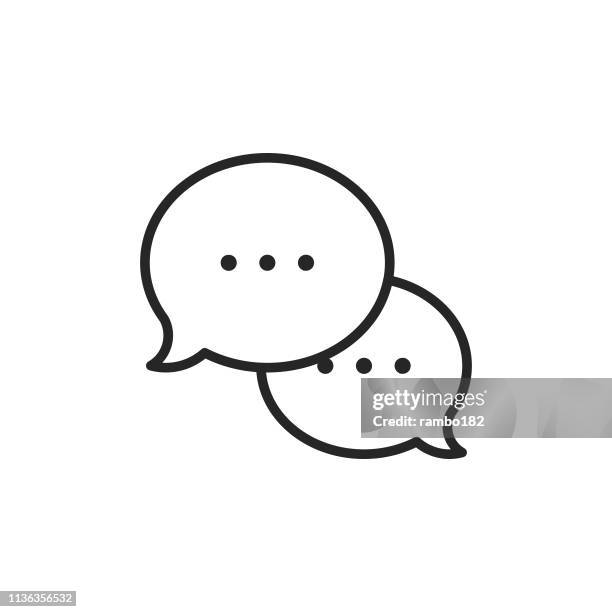 text messaging, speech bubbles line icon. editable stroke. pixel perfect. for mobile and web. - text message bubble stock illustrations