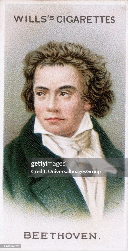 Ludwig van Beethoven (1770-1827) German composer, a bridge between Classical and Romantic styles. Chromolithograph card 1912...