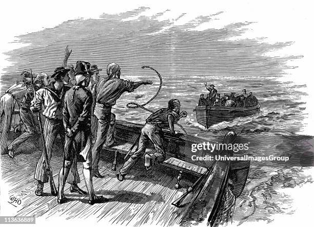 William Bligh English naval officer and his 18 companions cast adrift in the longboat by Fletcher Christian and the 'Bounty' mutineers on 28 April...