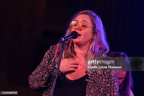 Kelsey Wilson of Sir Woman performs at Central Presbyterian Church on March 16, 2019 in Austin, Texas.