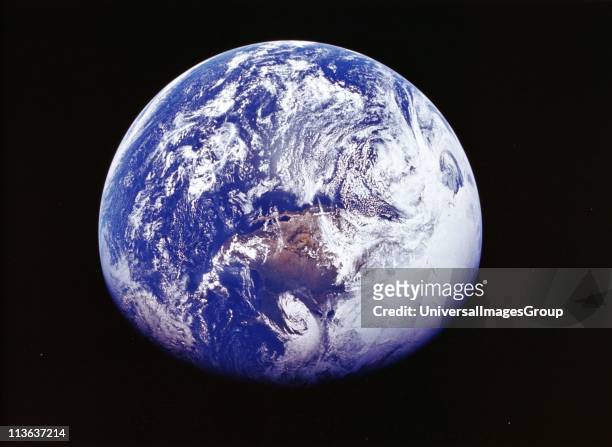 Earth from Space photographed by spacecraft Apollo 16, April 16 1972. Most of US and Mexico and some parts of Central America are visible. NASA...