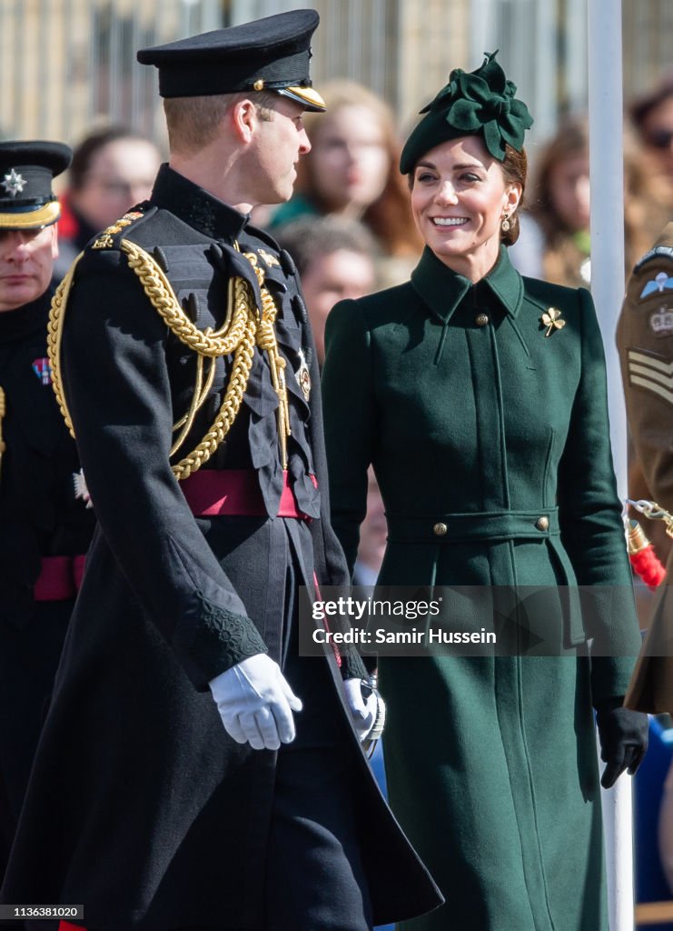 The Duke And Duchess Of Cambridge Attend The Irish Guards St Patrick's Day Parade