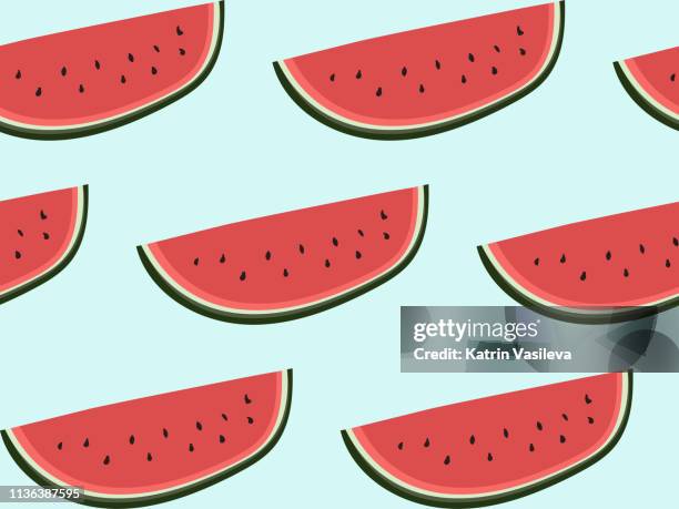 summer watermelon pattern - damask stock illustrations
