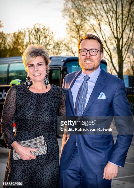 Prince Constantijn of The Netherlands and Princess Laurentien of The Netherlands attend the World Press Photo Award ceremony on April 11, 2019 in...