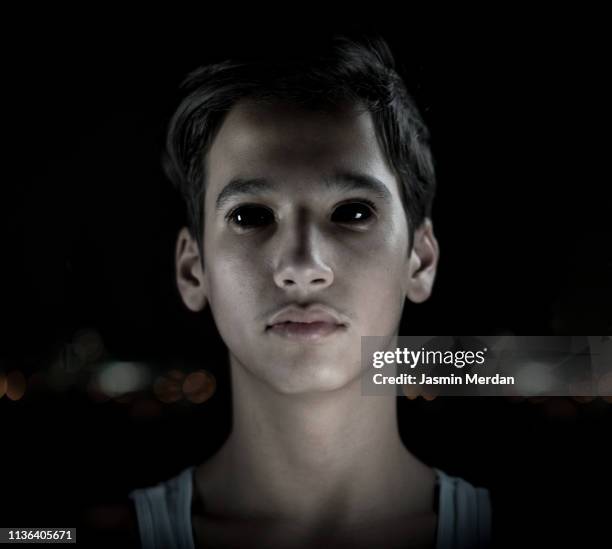 empty eyes boy - zombie face stock pictures, royalty-free photos & images