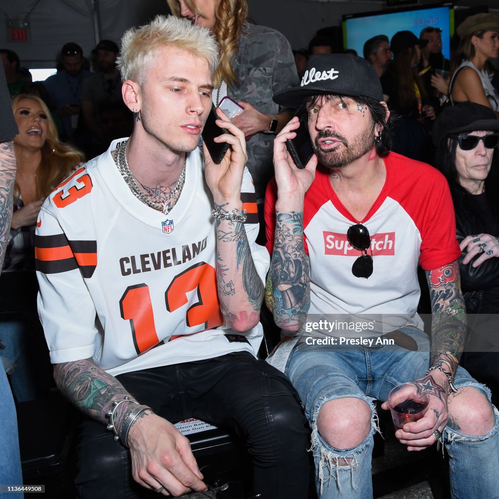 Machine Gun Kelly and Tommy Lee attend the Monster Energy NASCAR Cup...  News Photo - Getty Images