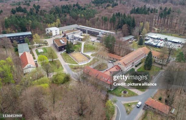 April 2019, Brandenburg, Eberswalde: The forest campus of the Hochschule für nachhaltige Entwicklung Eberswalde , as well as buildings of the...