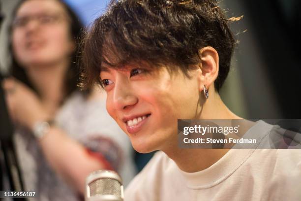 Jungkook of BTS visit The Elvis Duran Z100 Morning Show at Z100 Studio on April 12, 2019 in New York City.