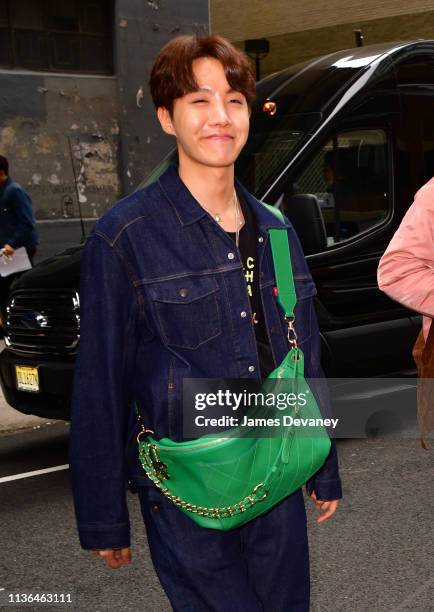 Hope of BTS seen on the streets of Manhattan on April 12, 2019 in New York City.