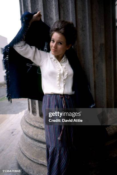 Actress Trish Van Devere on the set of the movie Where's Poppa in May, 1970 in Long Island, New York.