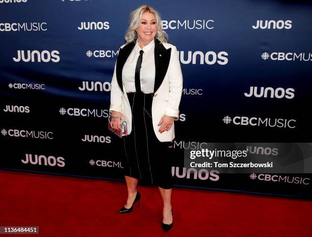 Jann Arden attends the 2019 Juno Awards - Arrivals at Budweiser Gardens on March 17, 2019 in London, Canada.