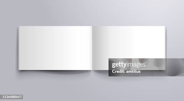 stockillustraties, clipart, cartoons en iconen met breed boek open pagina's model - model wears book