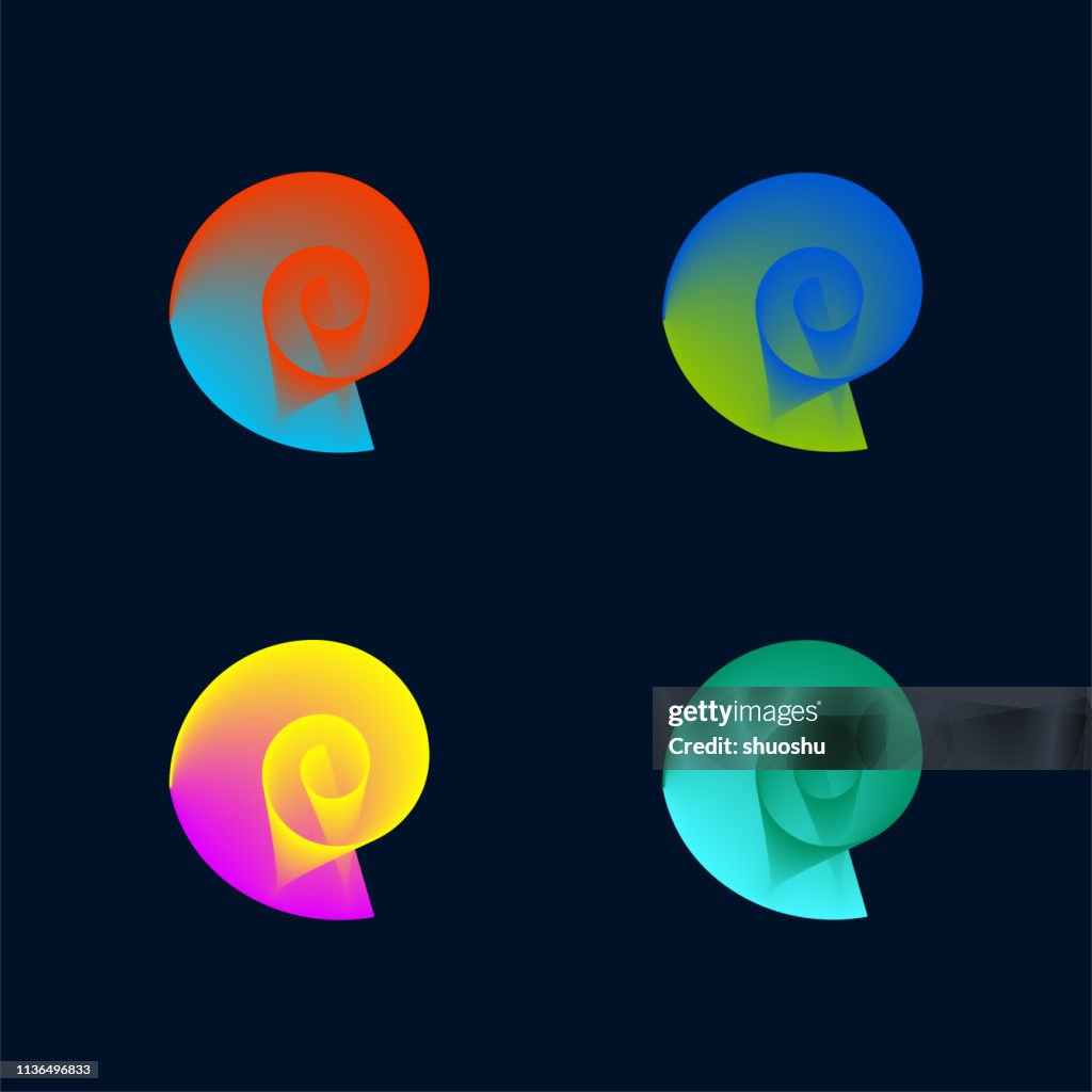 Helic Pattern Set Of Color Blend Helix Pattern For Design High-Res Vector Graphic ...