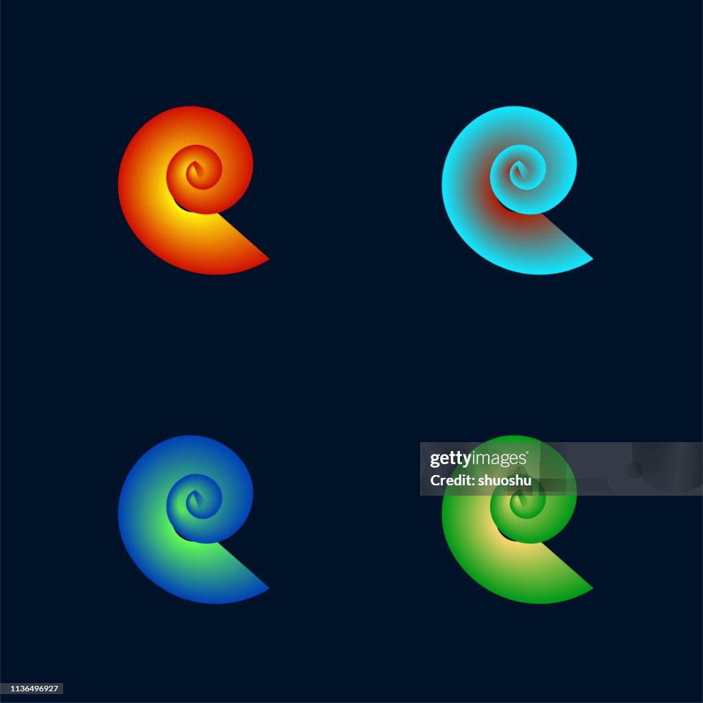 Helix Shape Math Set Of Color Blend Helix Math Structure Pattern High-Res Vector Graphic ...