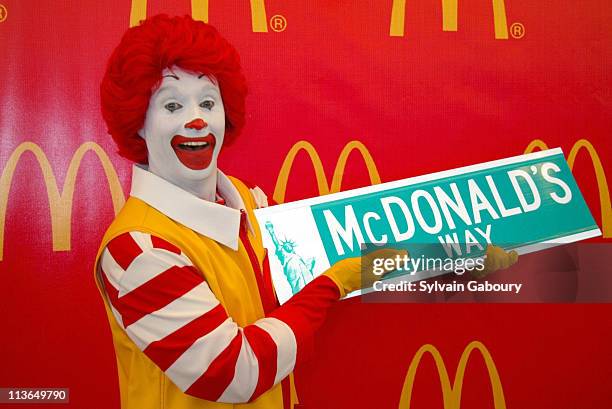 Ronald McDonald during Ronald McDonald and Cast of "42nd Street" Kick-off the Opening of the New 42nd Street McDonald's With a Matinee Performance at...