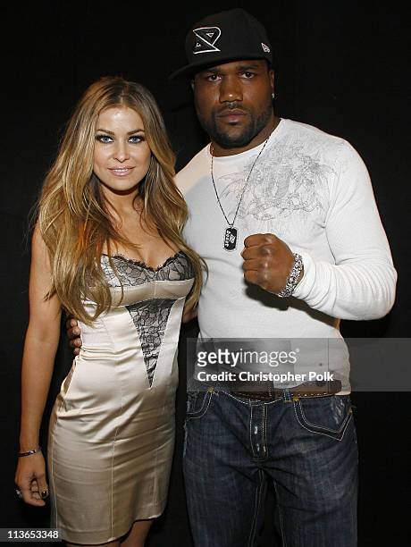 Carmen Electra and Quinton "Rampage" Jackson during First Annual Spike TV's Guys Choice - Backstage and Audience at Radford Studios in Los Angeles,...