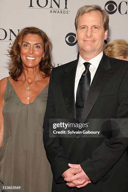 Jeff Daniels and Kathleen Treado during 61st Annual Tony Awards - Arrivals at Radio City Music Hall in New York City, New York, United States.