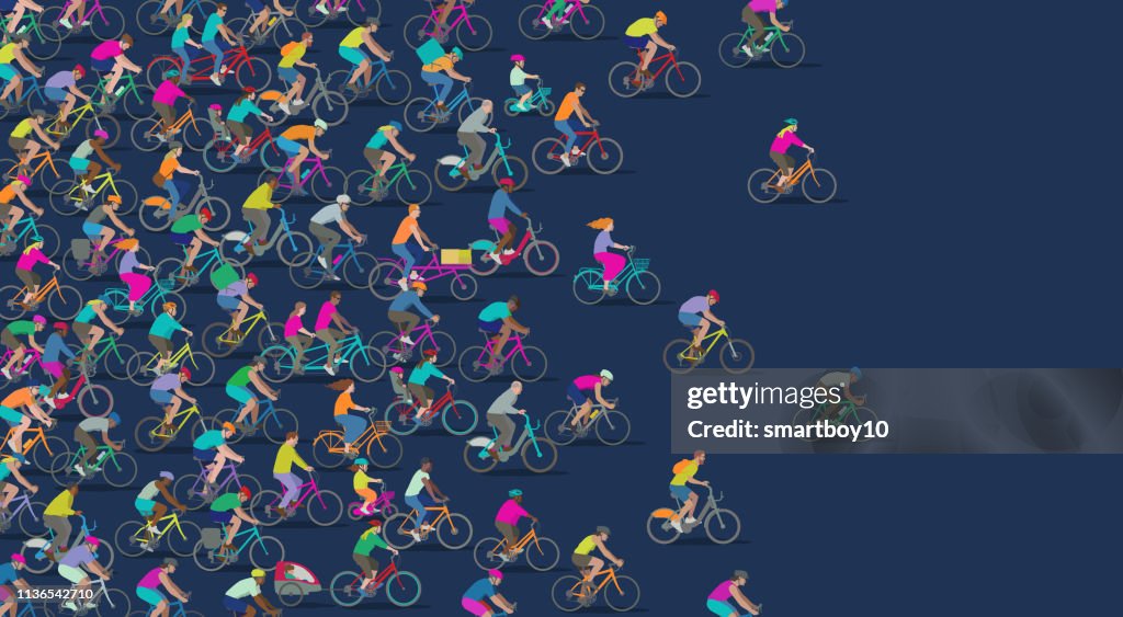 Group of different types of Cyclists