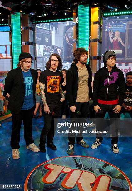 Fall Out Boy during Paul Wall, Fall Out Boy, +44,The Academy Is... And Cobra Starship Visit MTV's "TRL" - June 7, 2007 at MTV Studios in New York,...